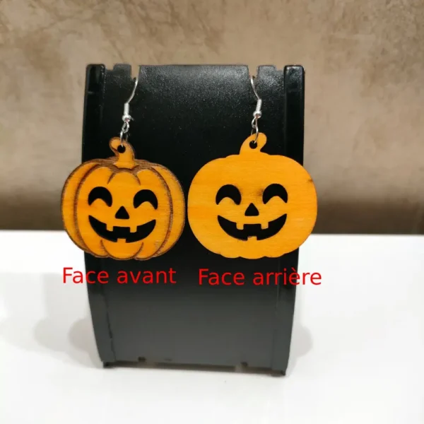 Boucles d'oreilles halloween, boucles d'oreilles en bois, halloween, jp laser art, 10