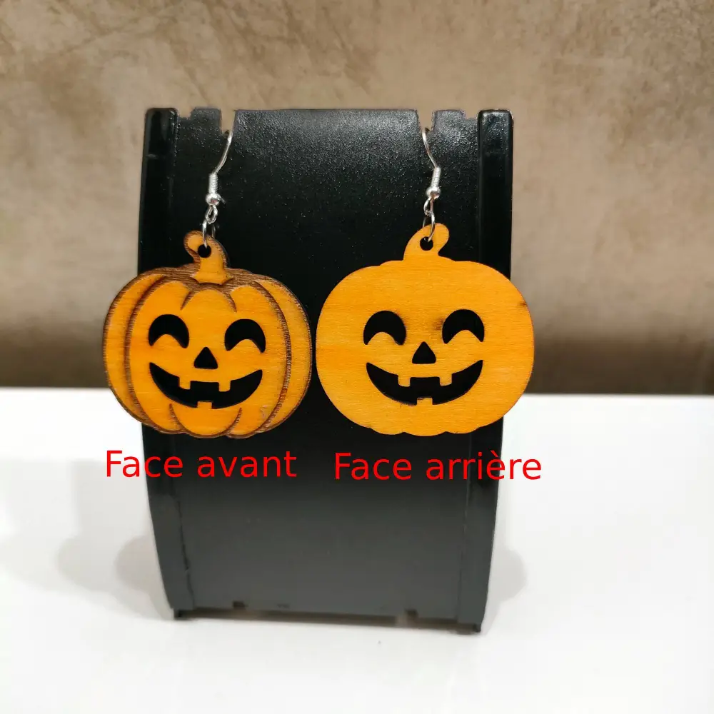 Boucles d'oreilles halloween, boucles d'oreilles en bois, halloween, jp laser art, 10