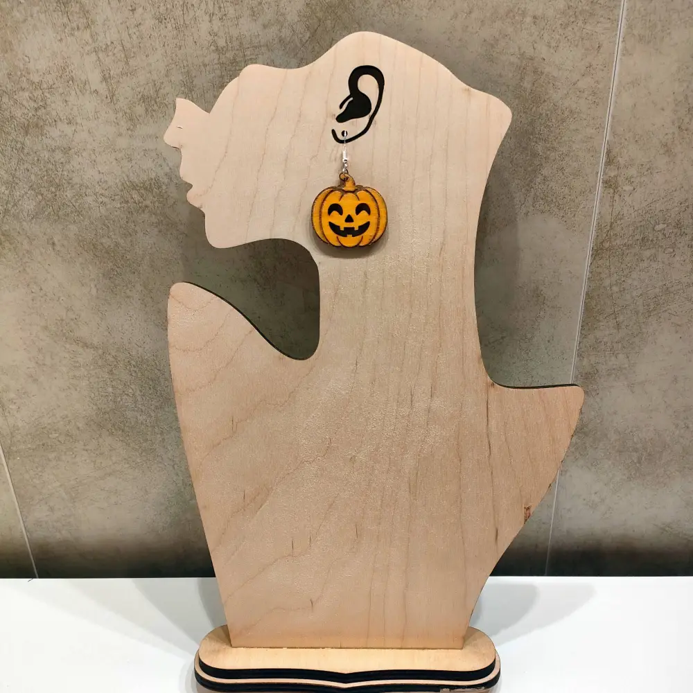 Boucles d'oreilles halloween, boucles d'oreilles en bois, halloween, jp laser art, 7