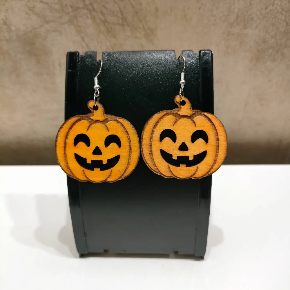 Boucles d'oreilles halloween, boucles d'oreilles en bois, halloween, jp laser art, 9