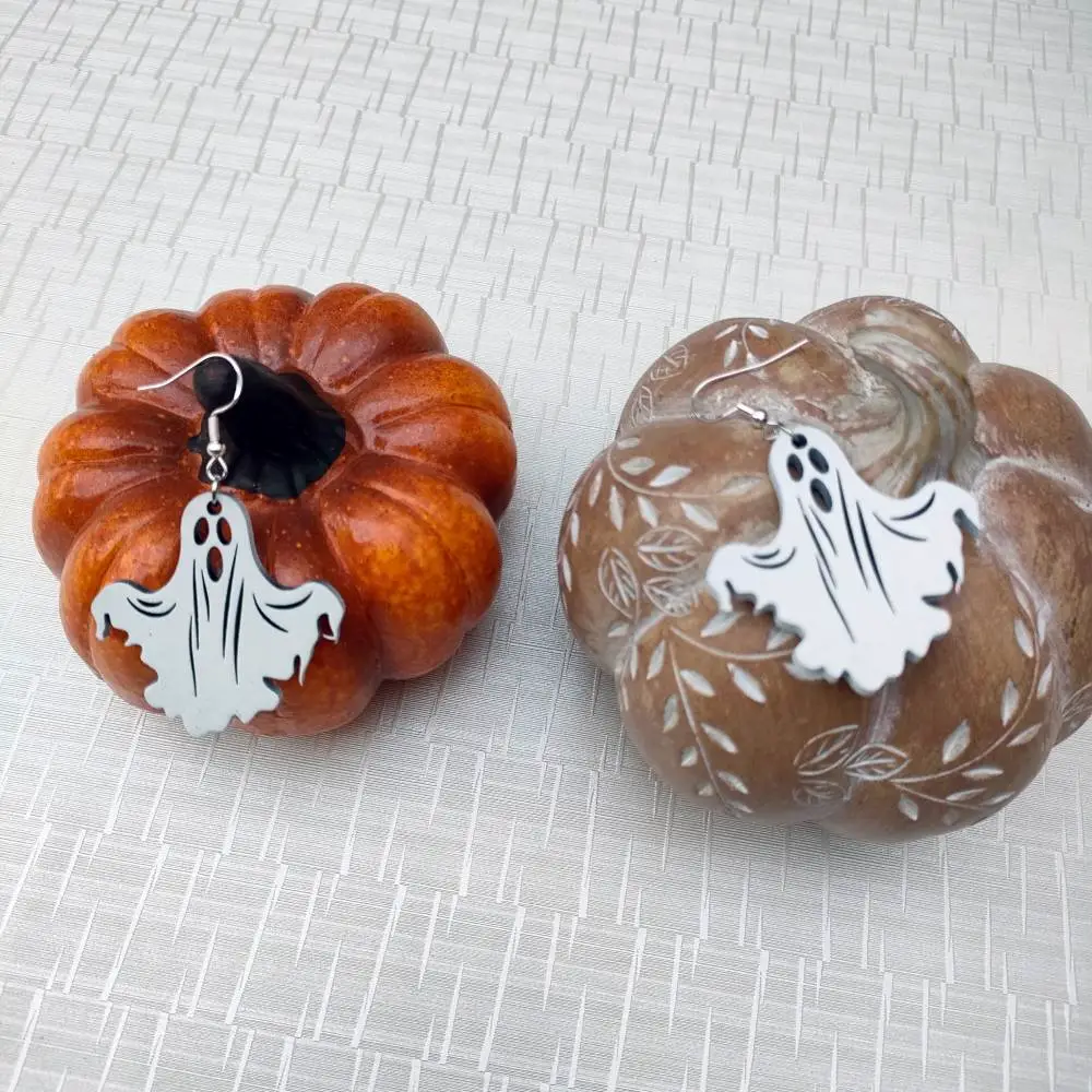 Halloween, boucles d'oreilles halloween, boucles d'oreilles en bois, jp laser art, 4