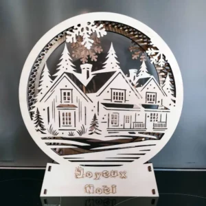 Lanterne de Noël en bois personnalisable
