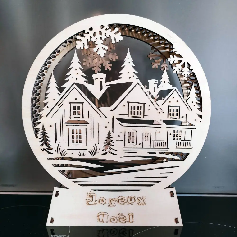 Lanterne noel, lanterne noel en bois, jp laser art, 1