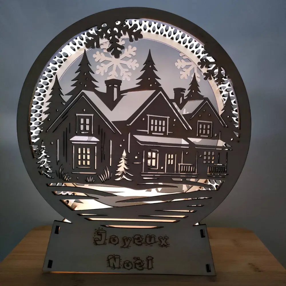 Lanterne noel, lanterne noel en bois, jp laser art, 6