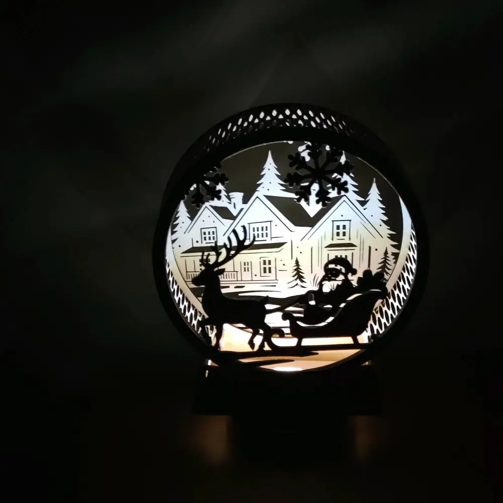 Lanterne noel, lanterne noel en bois, jp laser art, 7