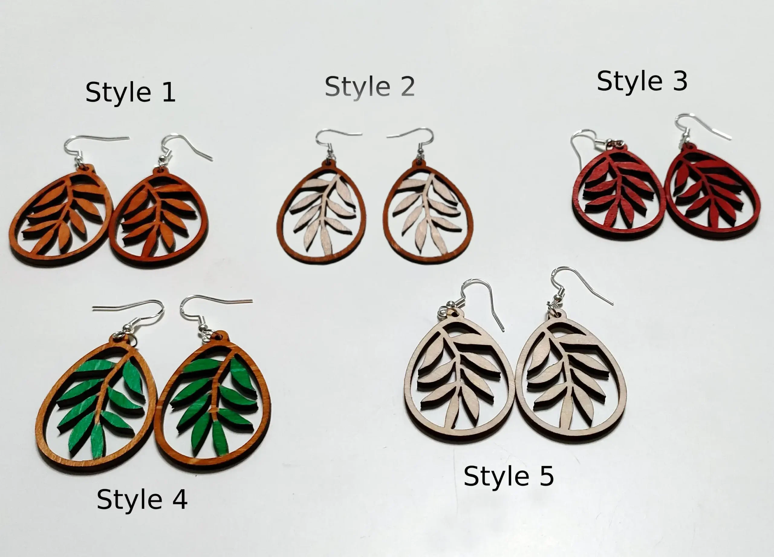 Boucles d'oreilles en bois, les végétales, jp laser art, 9