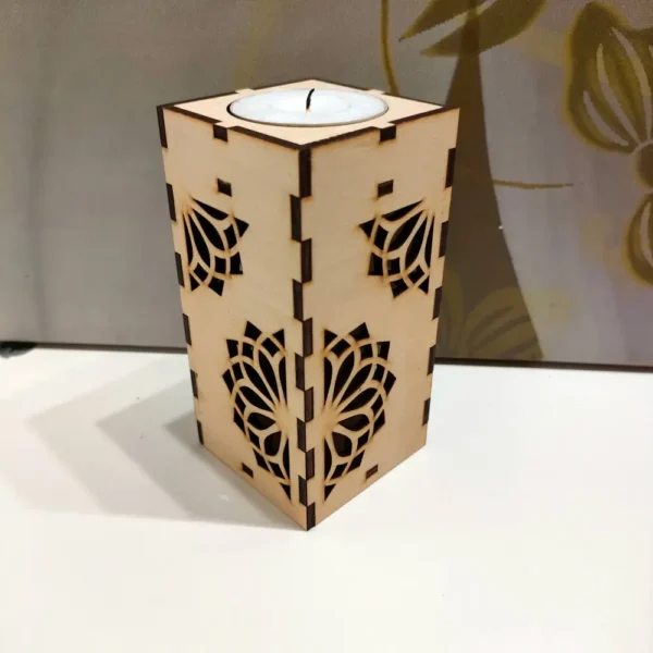Photophore en bois, bougeoir en bois, jp laser art, 5