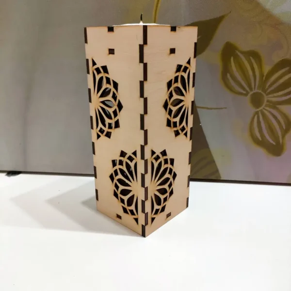 Photophore en bois, bougeoir en bois, jp laser art, 6