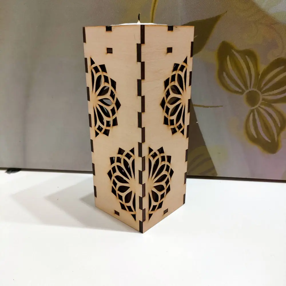 Photophore en bois, bougeoir en bois, jp laser art, 6