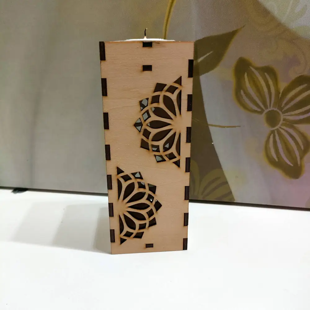 Photophore en bois, bougeoir en bois, jp laser art, 7