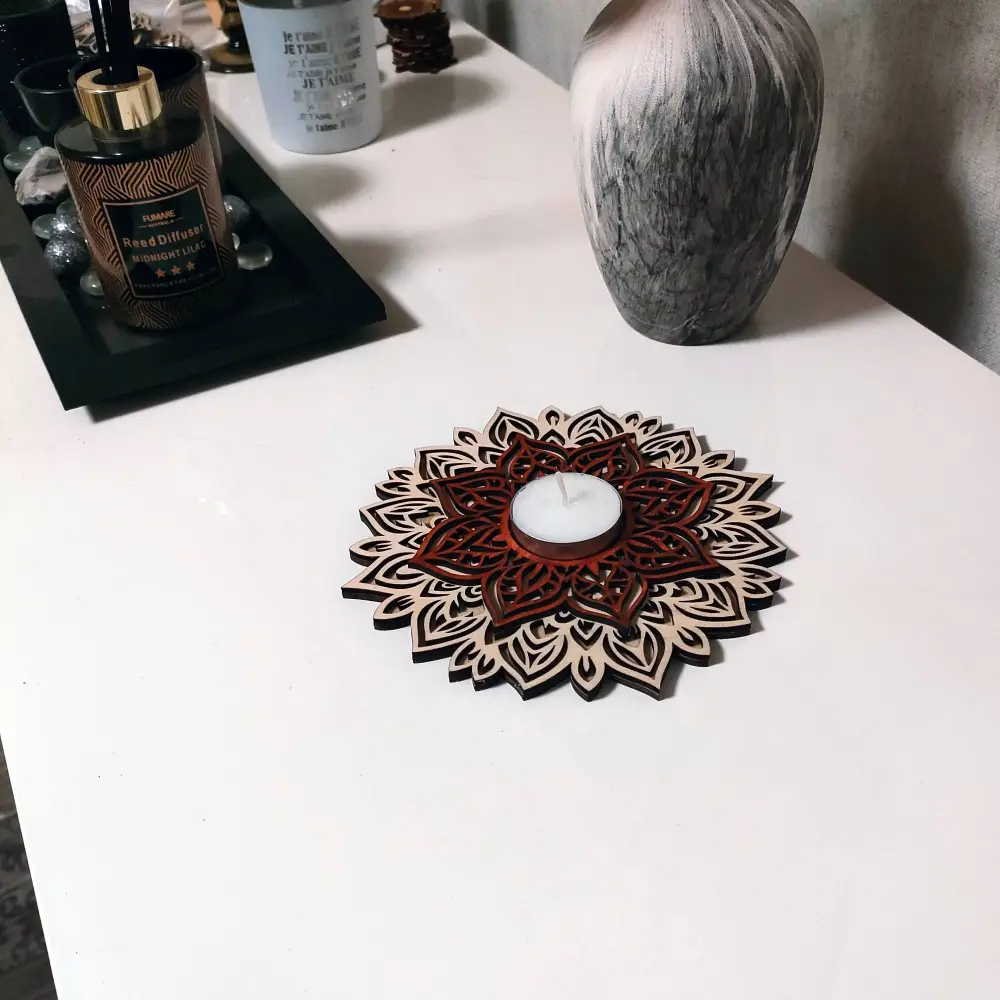 Photophore noel, photophore bois, photophore mandala, jp laser art, 4
