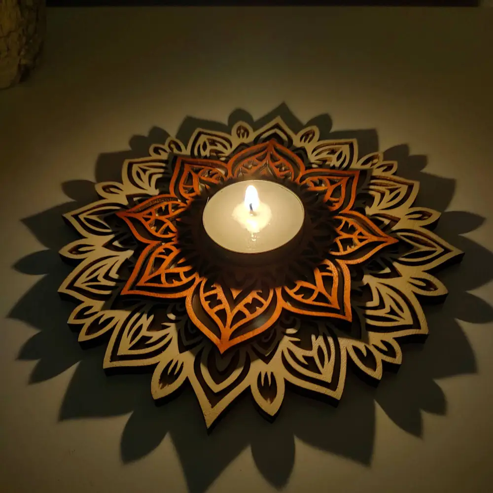 Photophore noel, photophore bois, photophore mandala, jp laser art, 5