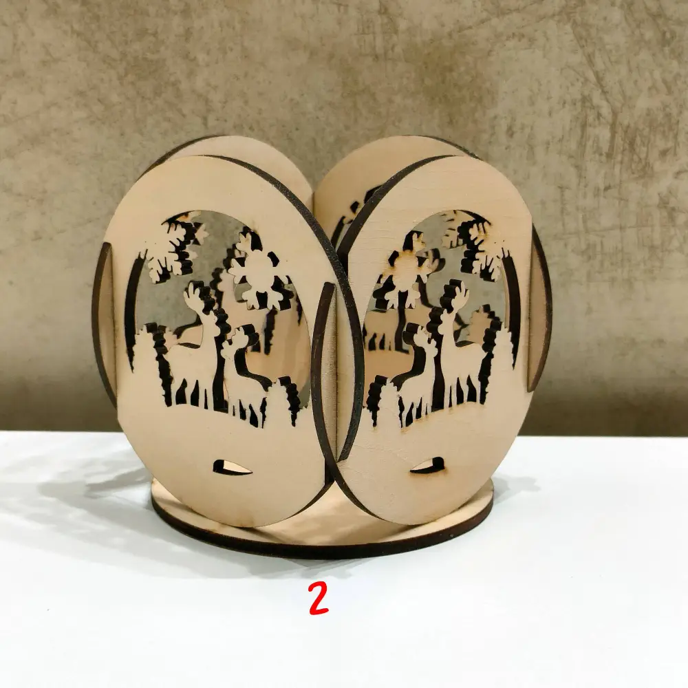 Photophore noel, photophore en bois, jp laser art, 2