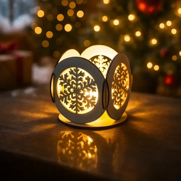 Photophore noel, photophore en bois, jp laser art
