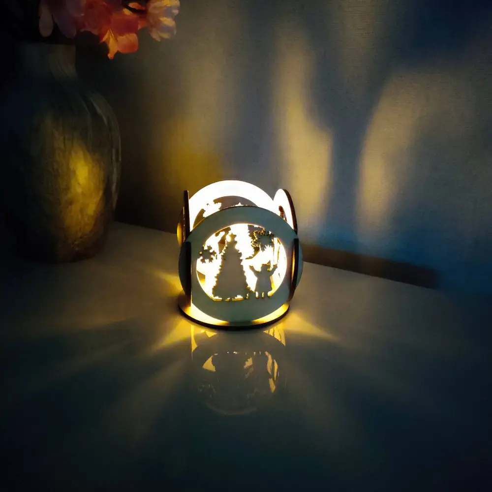 Photophore noel, photophore en bois, jp laser art, 7