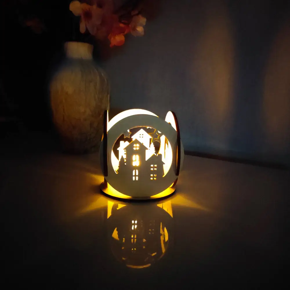 Photophore noel, photophore en bois, jp laser art, 9