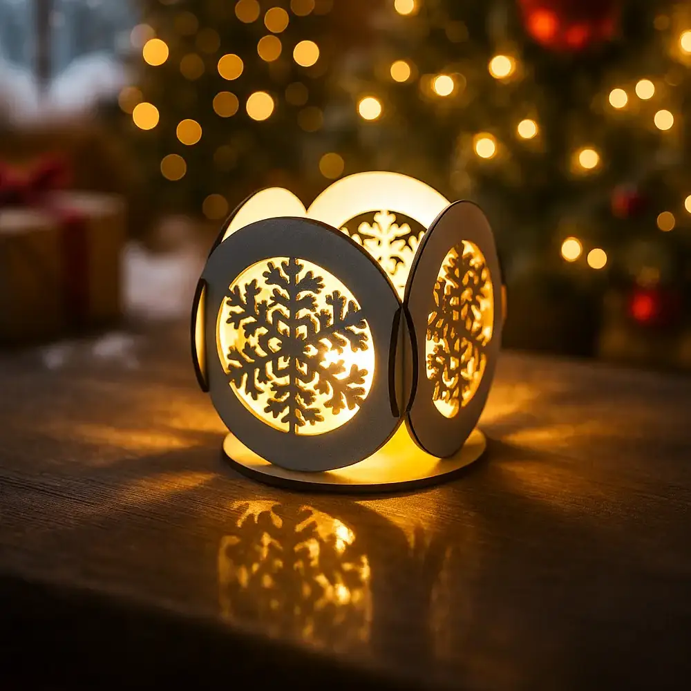 Photophore noel, photophore en bois, jp laser art