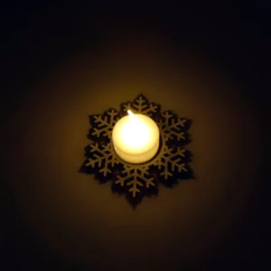 Lot de 2 photophores  » flocons de neige « 