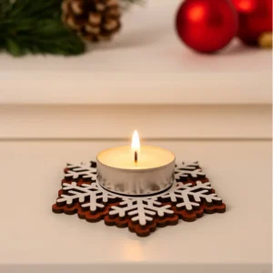 Lot de 2 photophores  » flocons de neige « 