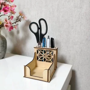 Porte stylos / organiseur de bureau en bois personnalisé