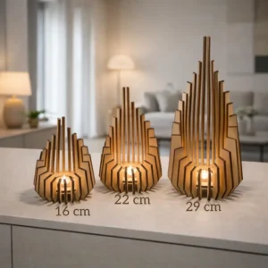 Photophore en bois design