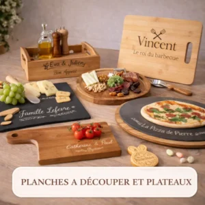 planches à découper, plateaux et ustensiles