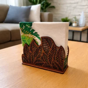 Porte serviettes motif feuillage