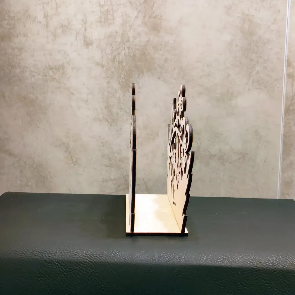 Porte serviettes en bois floral, jp laser art,