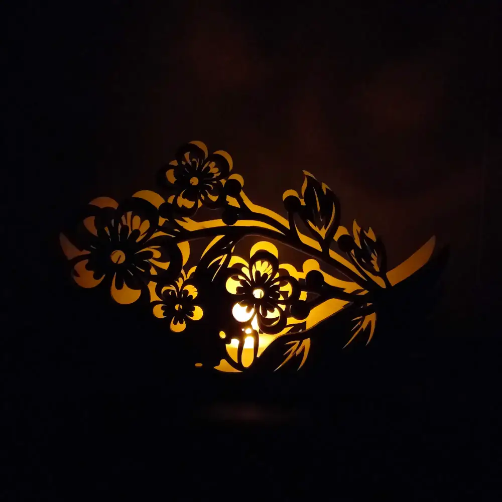 Porte serviettes en bois floral, jp laser art,