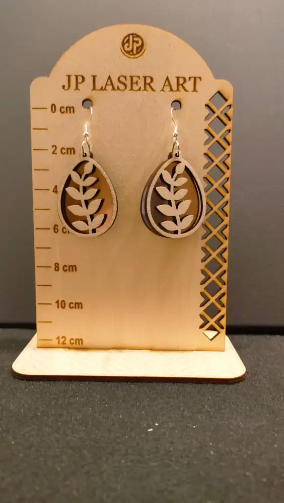 Boucle d'oreilles en bois avec acrylique, boucle d'oreilles en bois personnalisées, jp laser art,