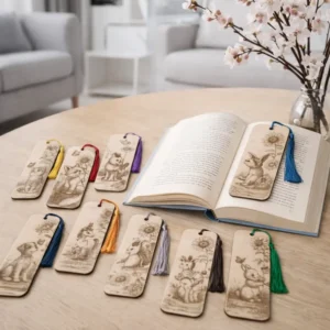 Marque-pages en bois. collection  » Jardin des petits « 