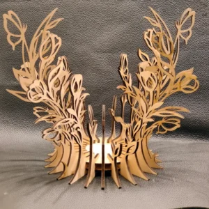 Photophore en bois  » Jardin de lumière « 