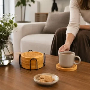 Sous verres en bambou personnalisables