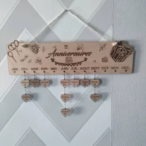 Calendrier perpétuel pour anniversaires  » Le calendrier des Coeurs « 