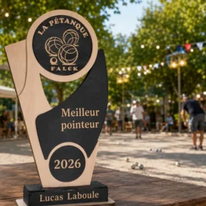 Trophée en bois personnalisé