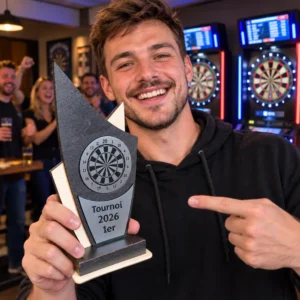 Trophée personnalisé en bois et acrylique – Récompense de tournoi avec photo, logo ou texte
